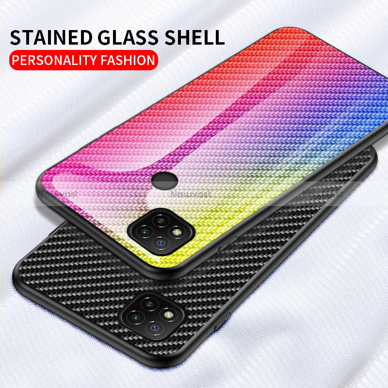 Silicone Frame Mirror Rainbow Gradient Case Cover LS2 for Xiaomi Redmi 10A 4G