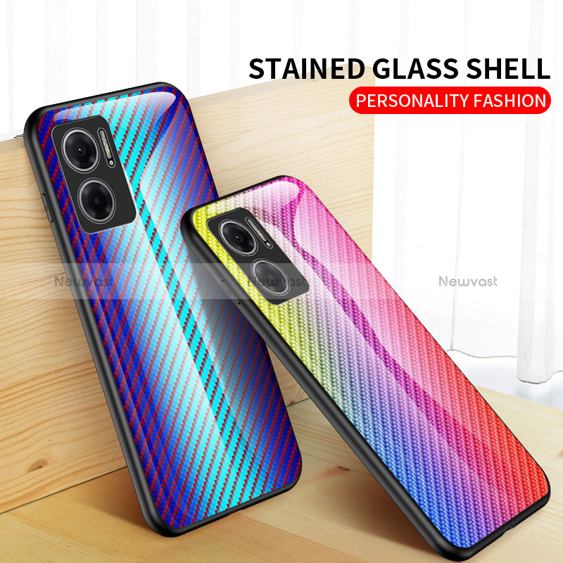 Silicone Frame Mirror Rainbow Gradient Case Cover LS2 for Xiaomi Redmi 11 Prime 5G