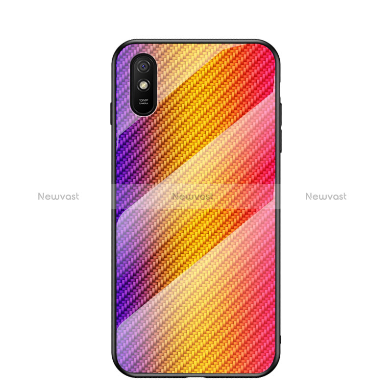 Silicone Frame Mirror Rainbow Gradient Case Cover LS2 for Xiaomi Redmi 9A