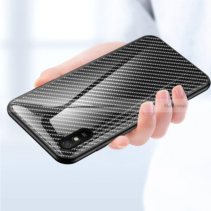 Silicone Frame Mirror Rainbow Gradient Case Cover LS2 for Xiaomi Redmi 9A