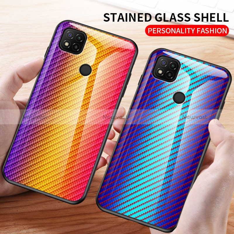 Silicone Frame Mirror Rainbow Gradient Case Cover LS2 for Xiaomi Redmi 9C