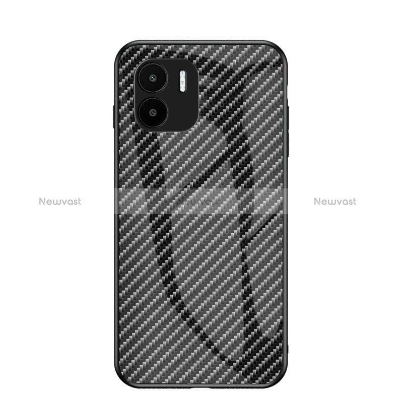 Silicone Frame Mirror Rainbow Gradient Case Cover LS2 for Xiaomi Redmi A1 Black