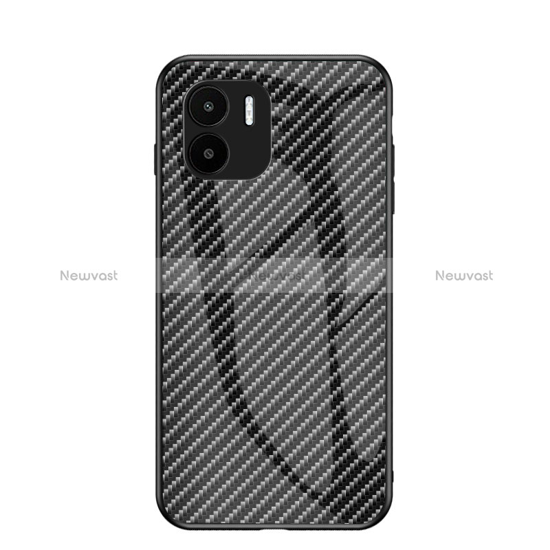 Silicone Frame Mirror Rainbow Gradient Case Cover LS2 for Xiaomi Redmi A2 Plus Black