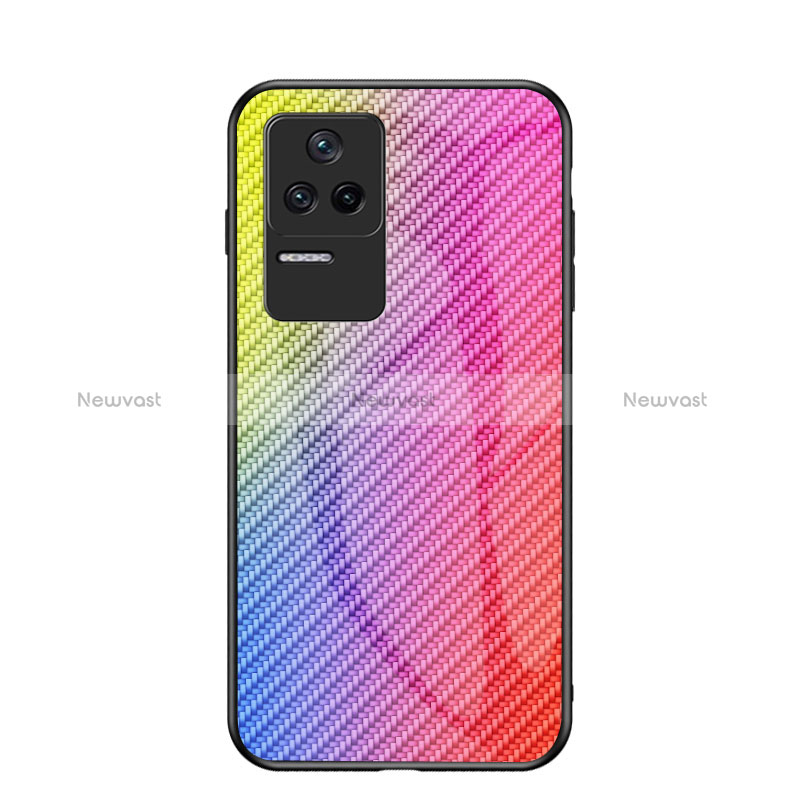 Silicone Frame Mirror Rainbow Gradient Case Cover LS2 for Xiaomi Redmi K40S 5G