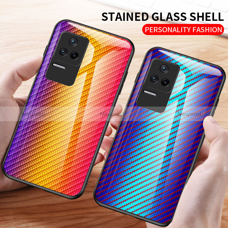 Silicone Frame Mirror Rainbow Gradient Case Cover LS2 for Xiaomi Redmi K40S 5G