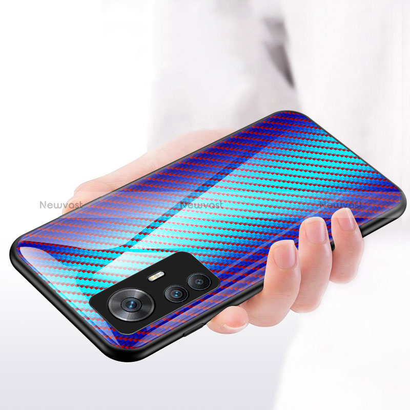 Silicone Frame Mirror Rainbow Gradient Case Cover LS2 for Xiaomi Redmi K50 Ultra 5G