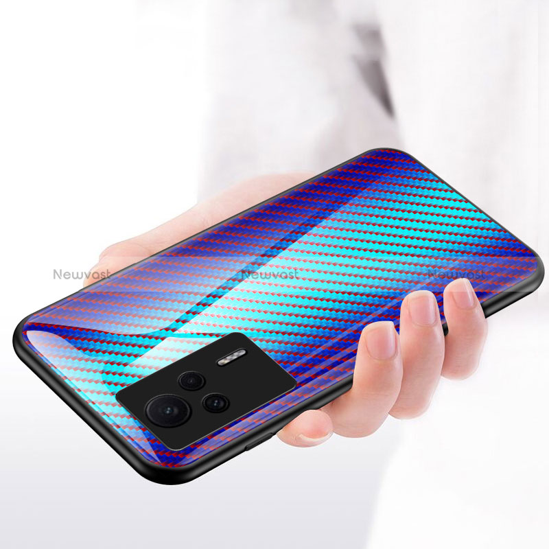 Silicone Frame Mirror Rainbow Gradient Case Cover LS2 for Xiaomi Redmi K60E 5G