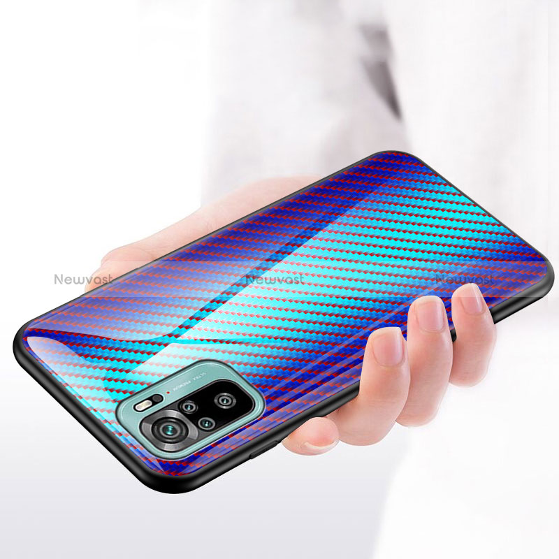 Silicone Frame Mirror Rainbow Gradient Case Cover LS2 for Xiaomi Redmi Note 10 4G