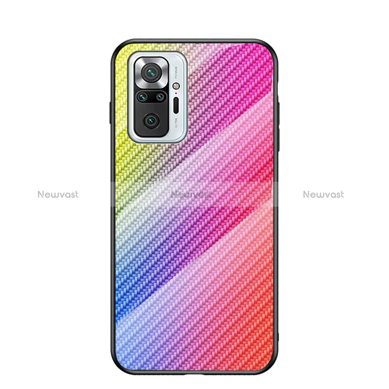 Silicone Frame Mirror Rainbow Gradient Case Cover LS2 for Xiaomi Redmi Note 10 Pro 4G