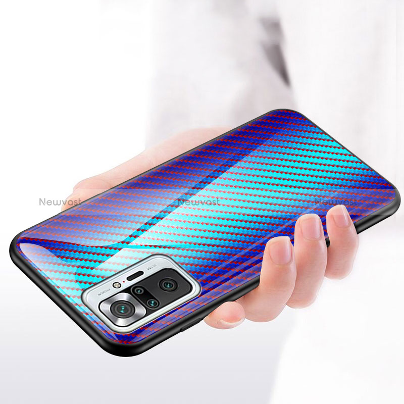 Silicone Frame Mirror Rainbow Gradient Case Cover LS2 for Xiaomi Redmi Note 10 Pro Max