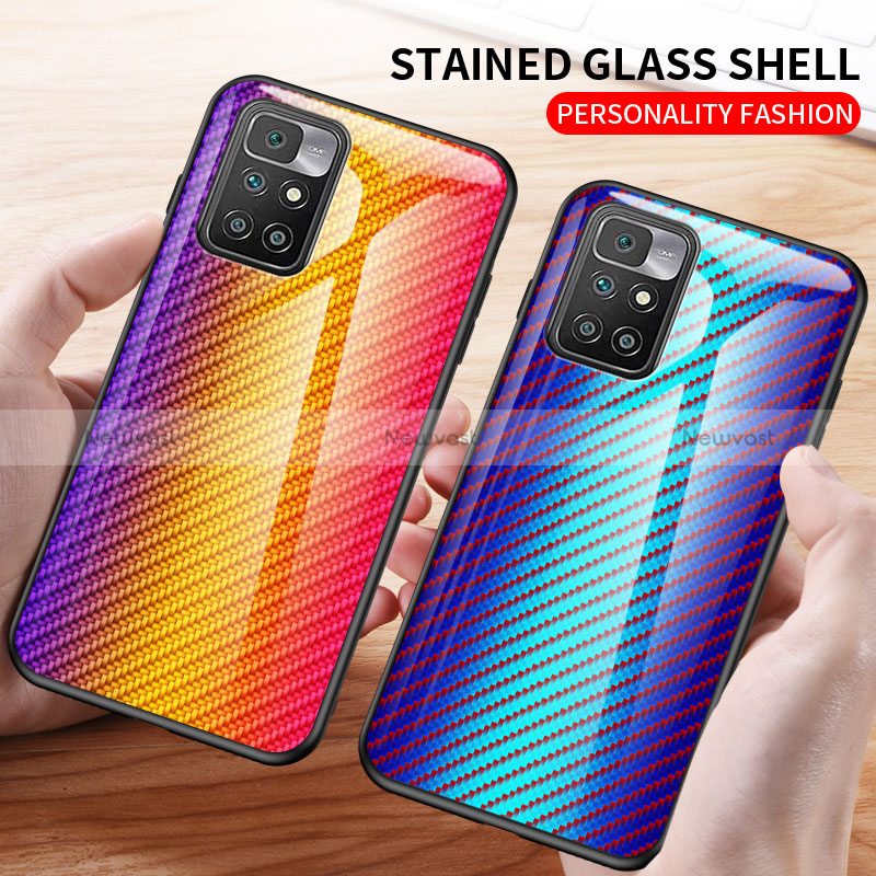 Silicone Frame Mirror Rainbow Gradient Case Cover LS2 for Xiaomi Redmi Note 11 4G (2021)