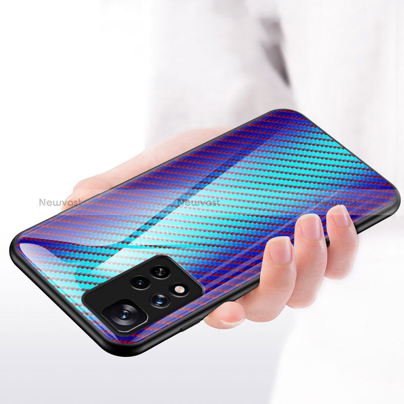 Silicone Frame Mirror Rainbow Gradient Case Cover LS2 for Xiaomi Redmi Note 11 Pro+ Plus 5G