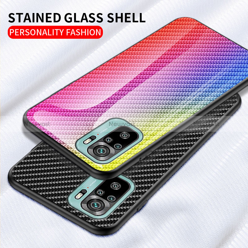 Silicone Frame Mirror Rainbow Gradient Case Cover LS2 for Xiaomi Redmi Note 11 SE India 4G