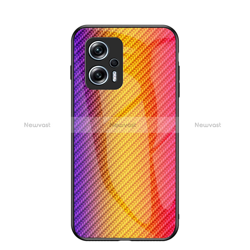 Silicone Frame Mirror Rainbow Gradient Case Cover LS2 for Xiaomi Redmi Note 11T Pro+ Plus 5G