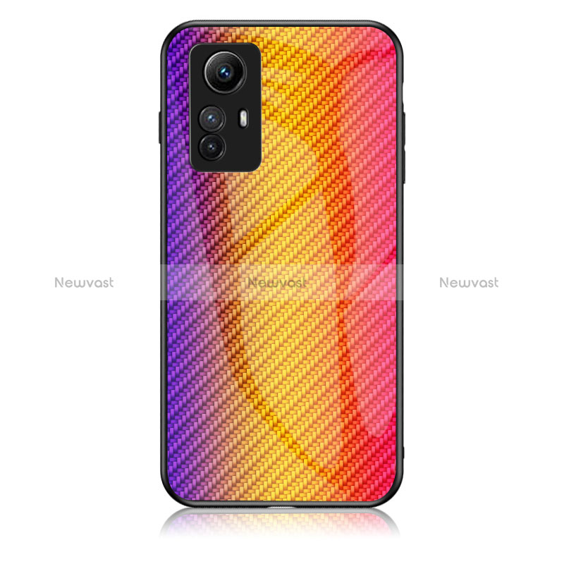 Silicone Frame Mirror Rainbow Gradient Case Cover LS2 for Xiaomi Redmi Note 12S