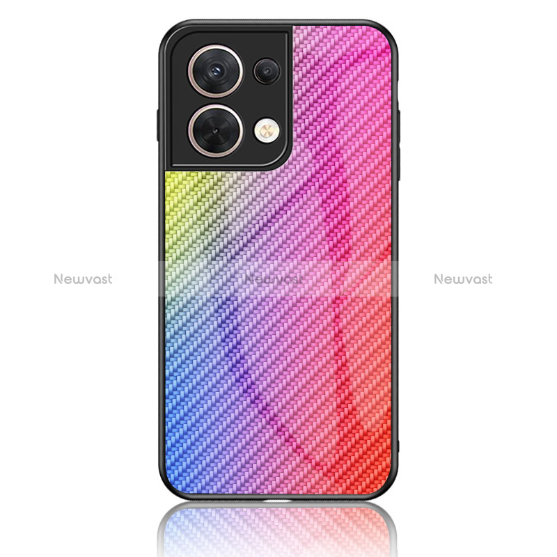 Silicone Frame Mirror Rainbow Gradient Case Cover LS2 for Xiaomi Redmi Note 13 5G