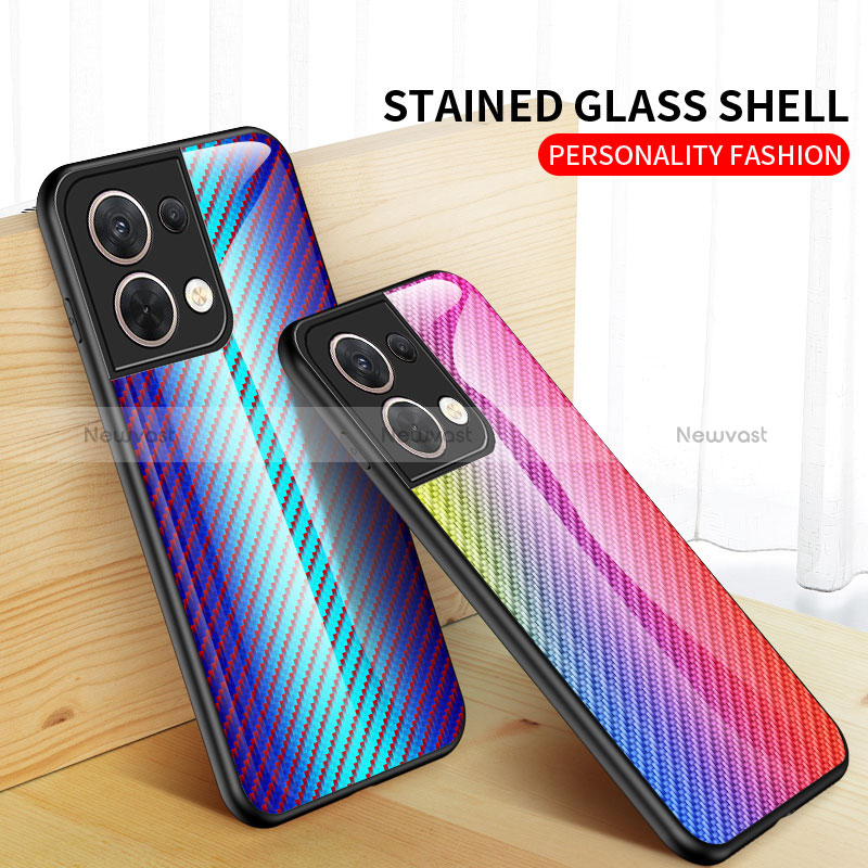 Silicone Frame Mirror Rainbow Gradient Case Cover LS2 for Xiaomi Redmi Note 13 Pro 5G