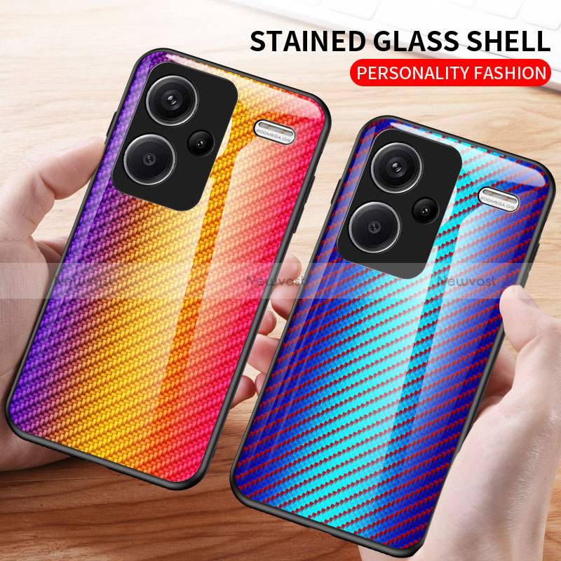 Silicone Frame Mirror Rainbow Gradient Case Cover LS2 for Xiaomi Redmi Note 13 Pro+ Plus 5G