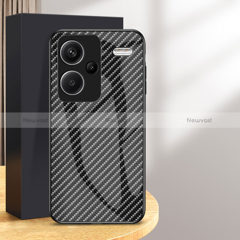 Silicone Frame Mirror Rainbow Gradient Case Cover LS2 for Xiaomi Redmi Note 13 Pro+ Plus 5G Black