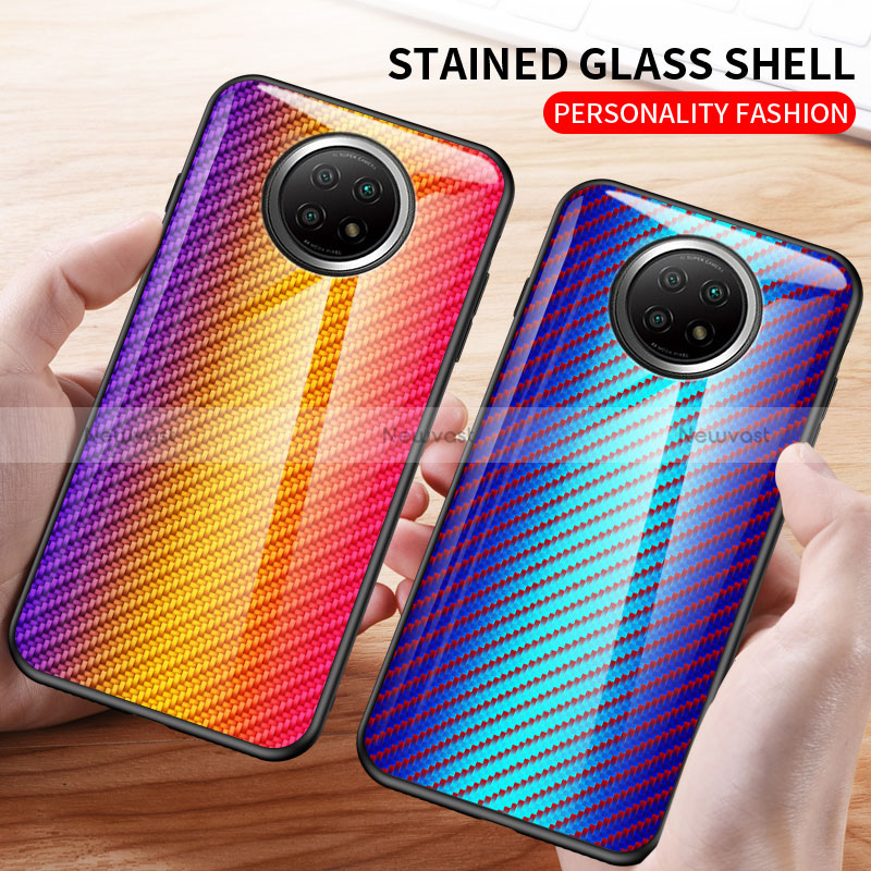 Silicone Frame Mirror Rainbow Gradient Case Cover LS2 for Xiaomi Redmi Note 9 5G