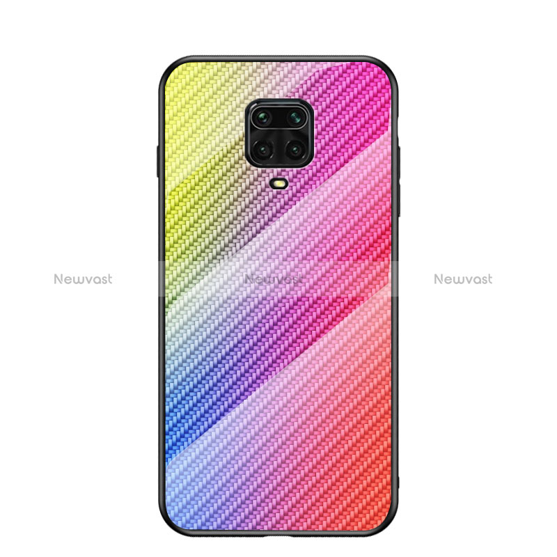 Silicone Frame Mirror Rainbow Gradient Case Cover LS2 for Xiaomi Redmi Note 9S