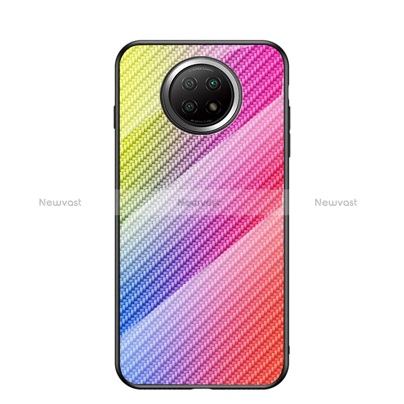Silicone Frame Mirror Rainbow Gradient Case Cover LS2 for Xiaomi Redmi Note 9T 5G