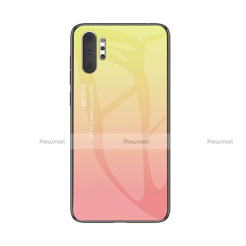 Silicone Frame Mirror Rainbow Gradient Case Cover M01 for Samsung Galaxy Note 10 Plus 5G Yellow