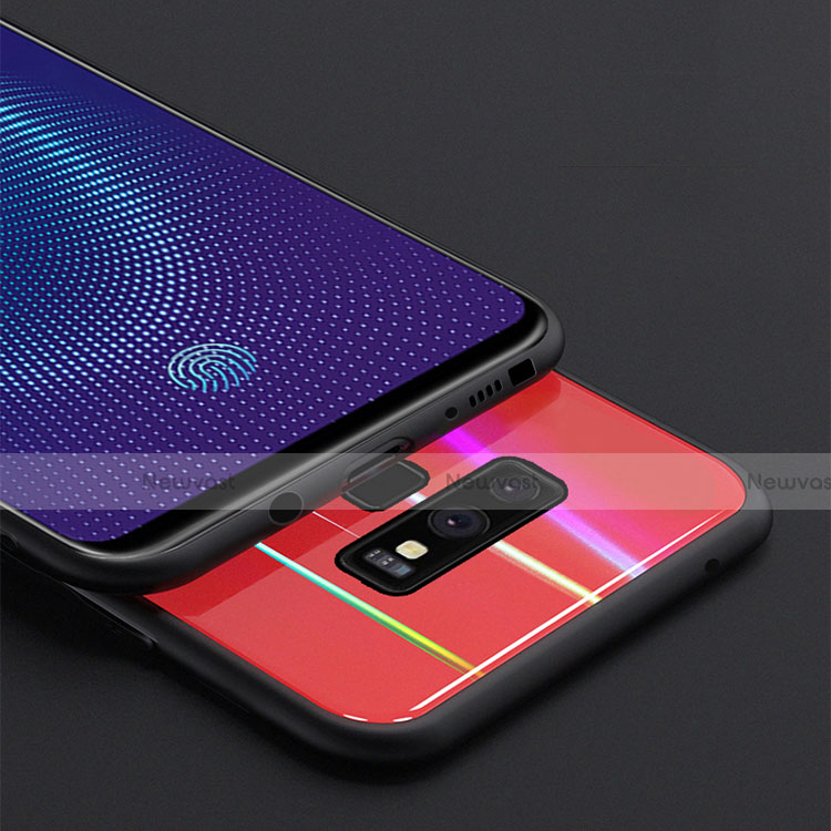 Silicone Frame Mirror Rainbow Gradient Case Cover M01 for Samsung Galaxy Note 9