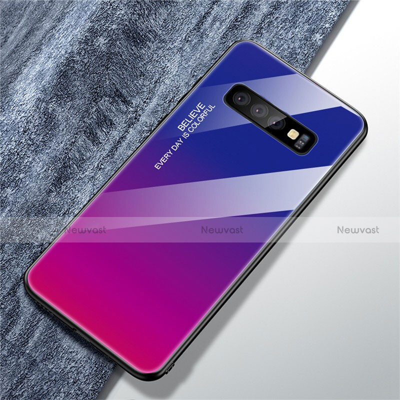 Silicone Frame Mirror Rainbow Gradient Case Cover M01 for Samsung Galaxy S10