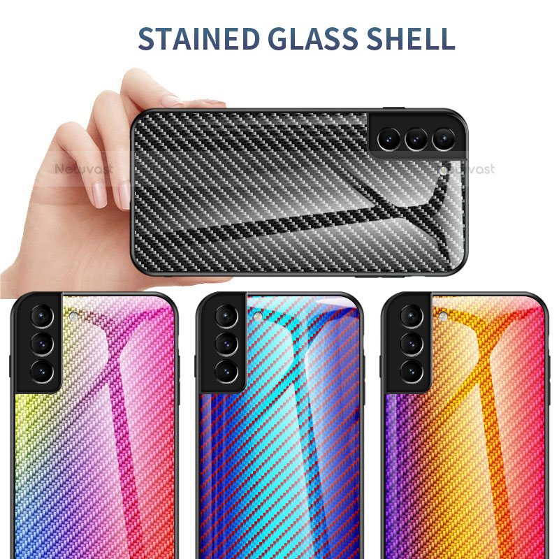 Silicone Frame Mirror Rainbow Gradient Case Cover M01 for Samsung Galaxy S21 FE 5G