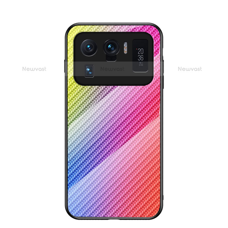 Silicone Frame Mirror Rainbow Gradient Case Cover M01 for Xiaomi Mi 11 Ultra 5G