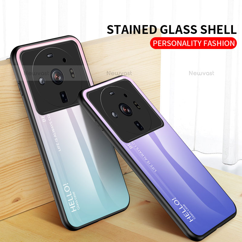 Silicone Frame Mirror Rainbow Gradient Case Cover M01 for Xiaomi Mi 12S Ultra 5G