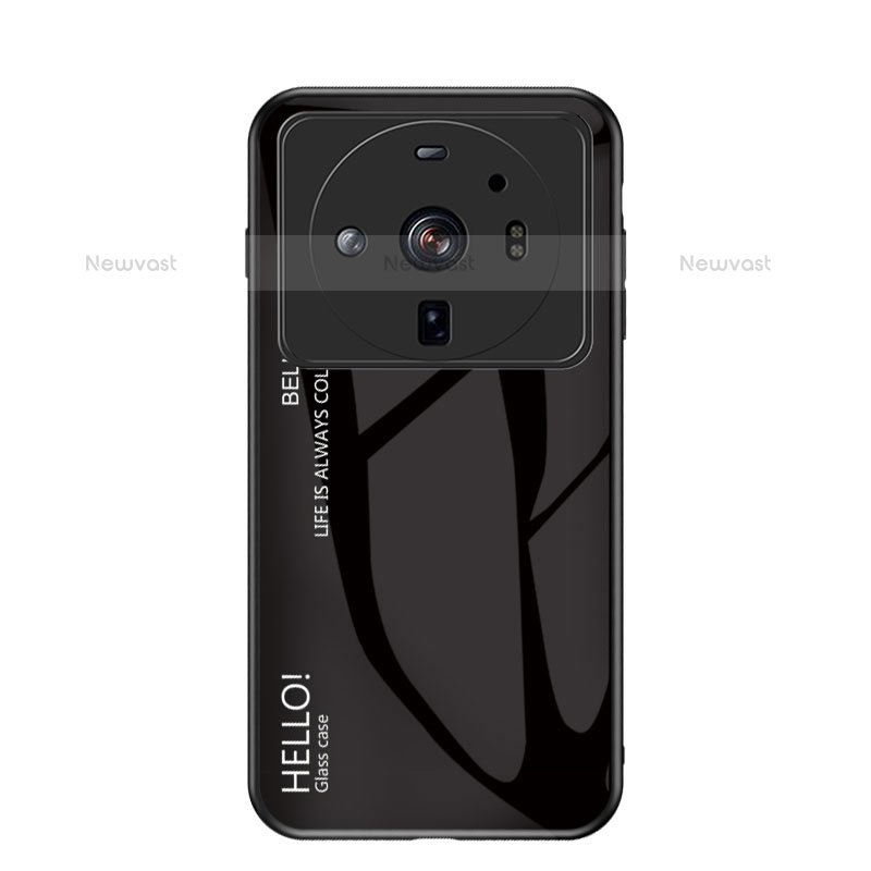 Silicone Frame Mirror Rainbow Gradient Case Cover M01 for Xiaomi Mi 12S Ultra 5G Black