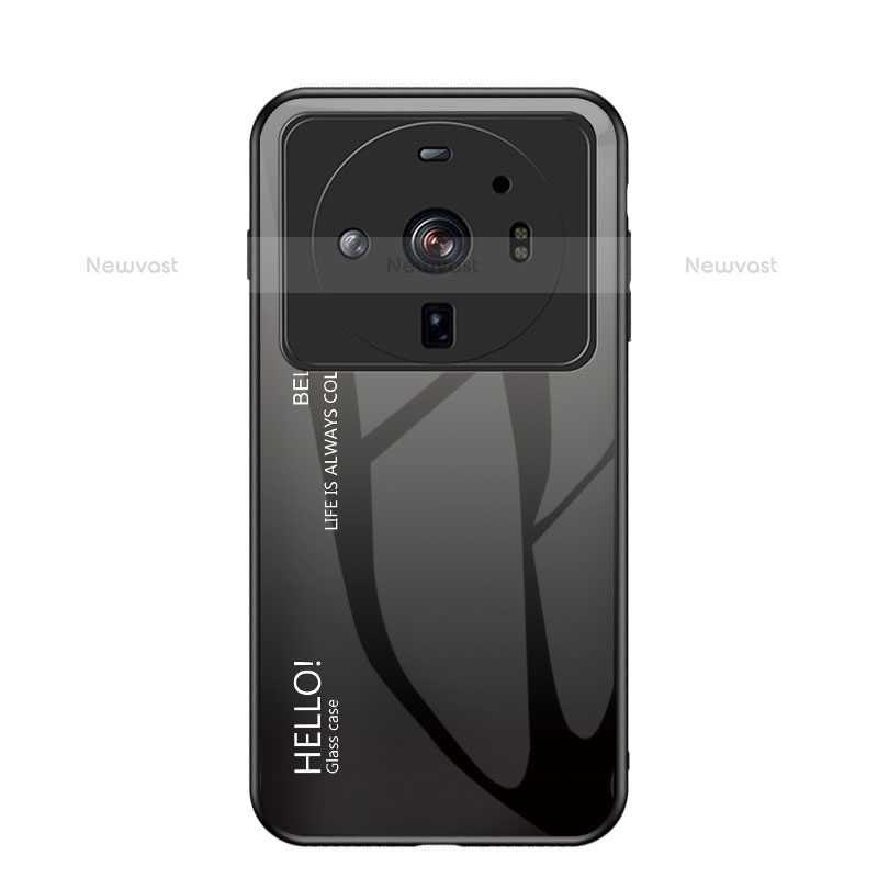 Silicone Frame Mirror Rainbow Gradient Case Cover M01 for Xiaomi Mi 12S Ultra 5G Gray