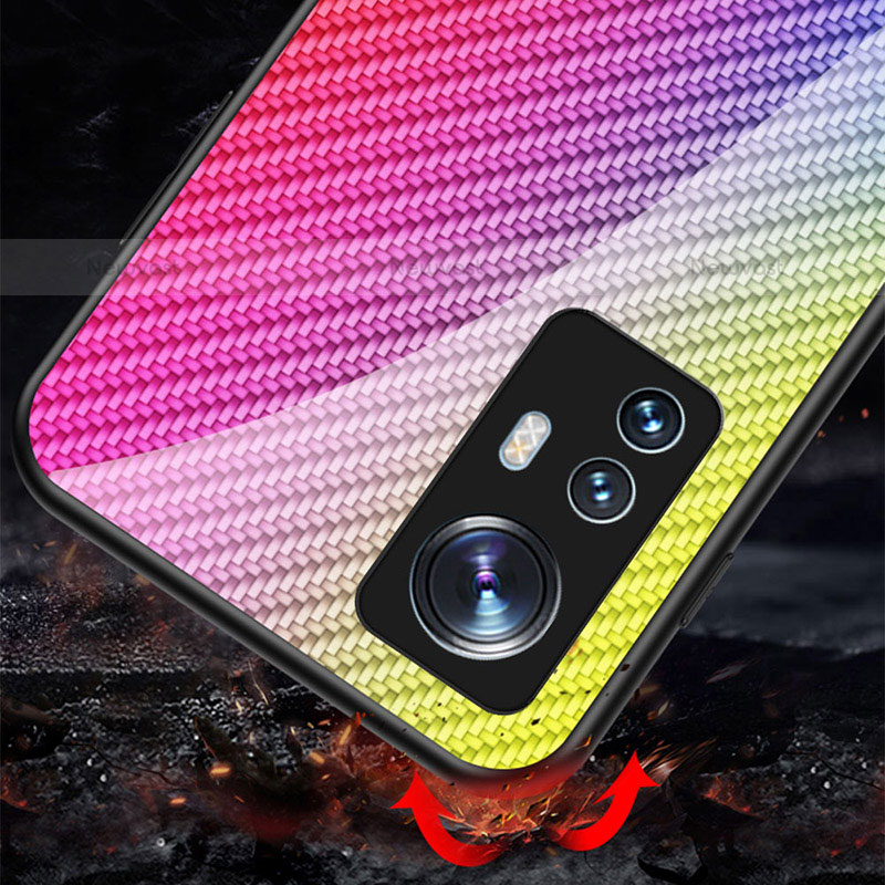 Silicone Frame Mirror Rainbow Gradient Case Cover M01 for Xiaomi Mi 12X 5G
