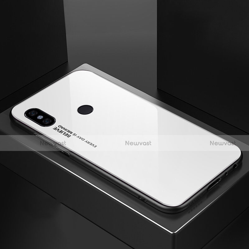 Silicone Frame Mirror Rainbow Gradient Case Cover M01 for Xiaomi Mi 6X White