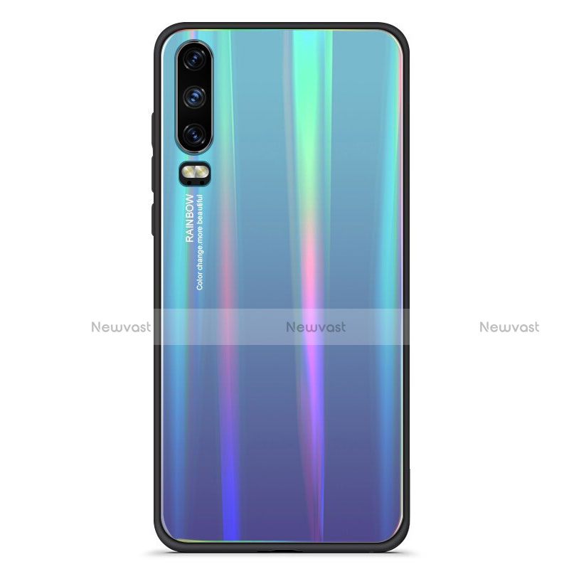 Silicone Frame Mirror Rainbow Gradient Case Cover M02 for Huawei P30