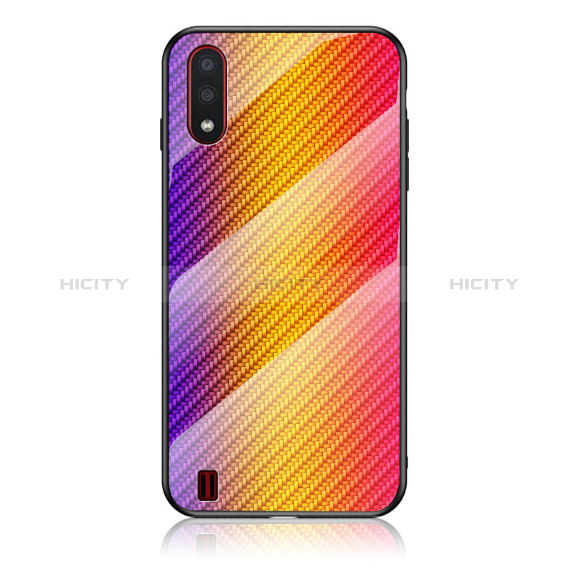 Silicone Frame Mirror Rainbow Gradient Case Cover M02 for Samsung Galaxy A01 SM-A015