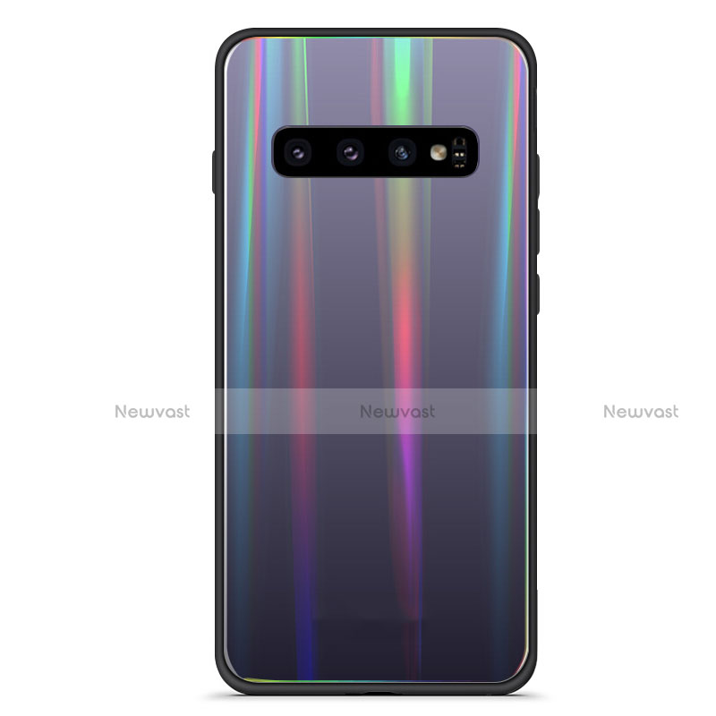 Silicone Frame Mirror Rainbow Gradient Case Cover M02 for Samsung Galaxy S10 5G