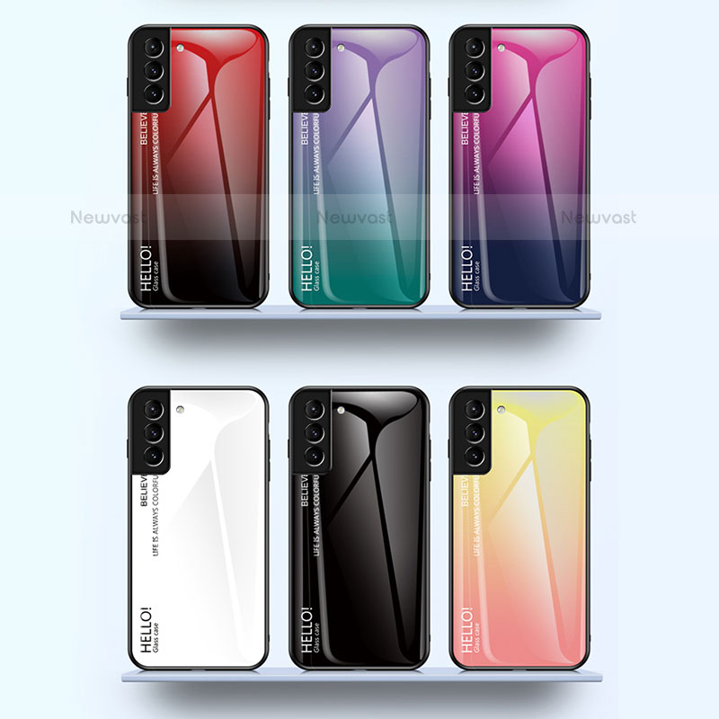 Silicone Frame Mirror Rainbow Gradient Case Cover M02 for Samsung Galaxy S21 Plus 5G