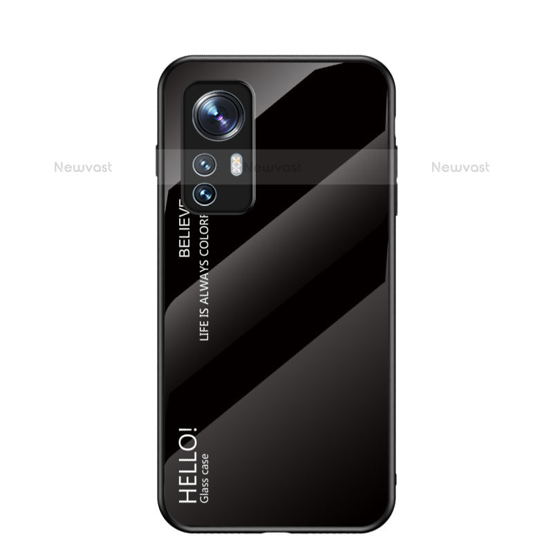 Silicone Frame Mirror Rainbow Gradient Case Cover M02 for Xiaomi Mi 12S Pro 5G Black