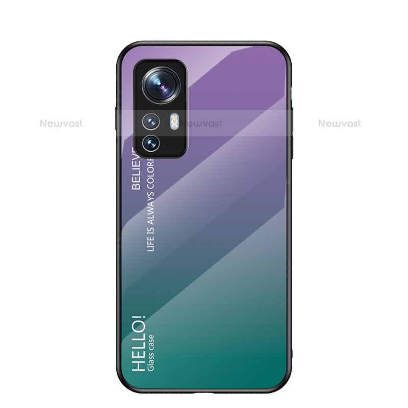 Silicone Frame Mirror Rainbow Gradient Case Cover M02 for Xiaomi Mi 12X 5G Mixed