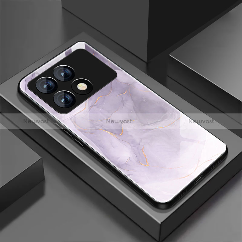 Silicone Frame Mirror Rainbow Gradient Case Cover P01 for Xiaomi Redmi K70 Pro 5G