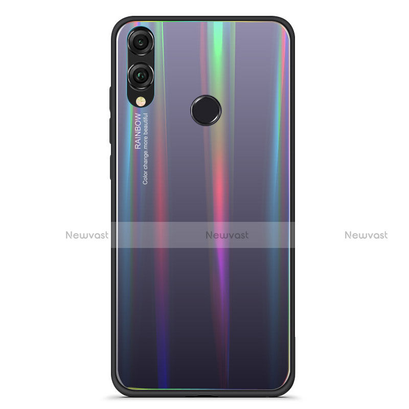 Silicone Frame Mirror Rainbow Gradient Case Cover R01 for Huawei Honor View 10 Lite Black