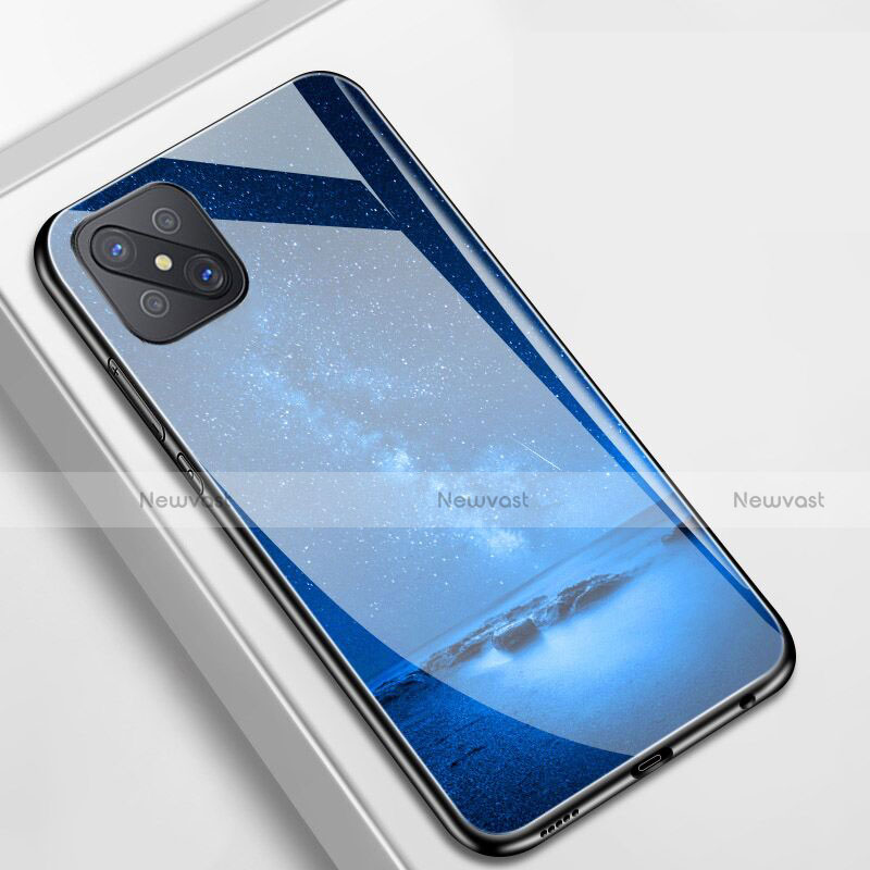 Silicone Frame Starry Sky Mirror Case Cover for Oppo A92s 5G