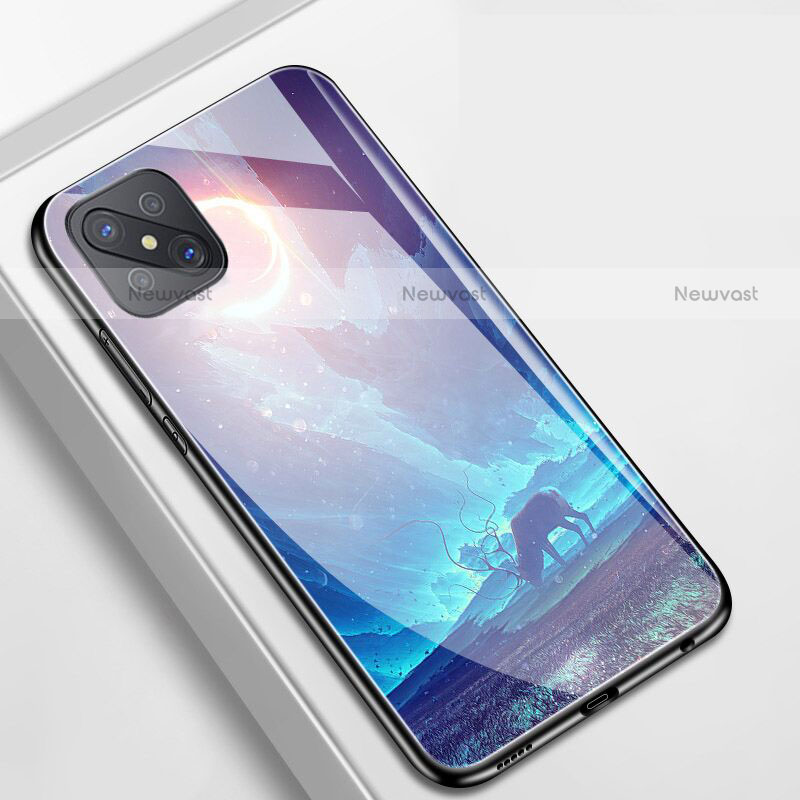 Silicone Frame Starry Sky Mirror Case Cover for Oppo Reno4 Z 5G