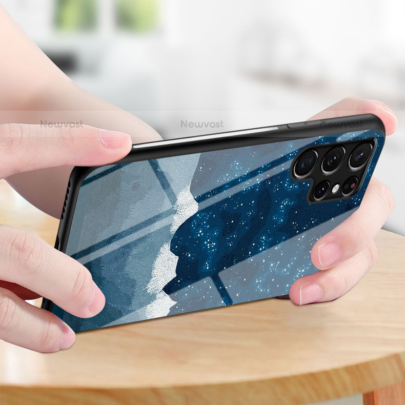 Silicone Frame Starry Sky Mirror Case Cover for Samsung Galaxy S21 Ultra 5G