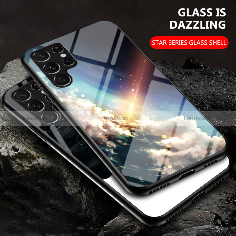 Silicone Frame Starry Sky Mirror Case Cover for Samsung Galaxy S24 Ultra 5G