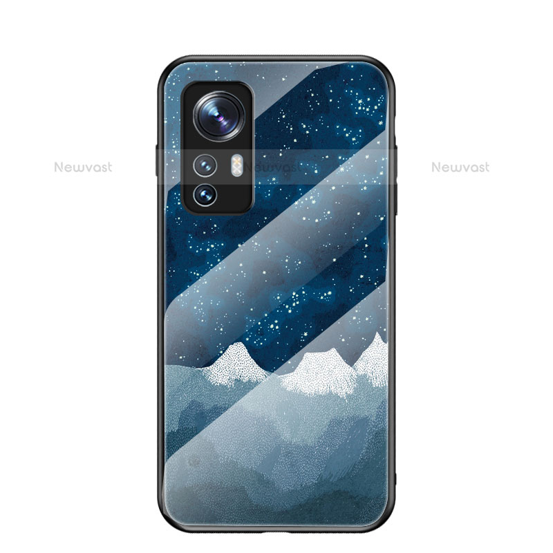 Silicone Frame Starry Sky Mirror Case Cover for Xiaomi Mi 12S 5G Blue