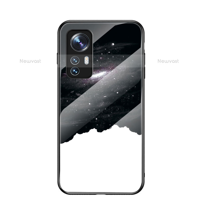 Silicone Frame Starry Sky Mirror Case Cover for Xiaomi Mi 12S Pro 5G White